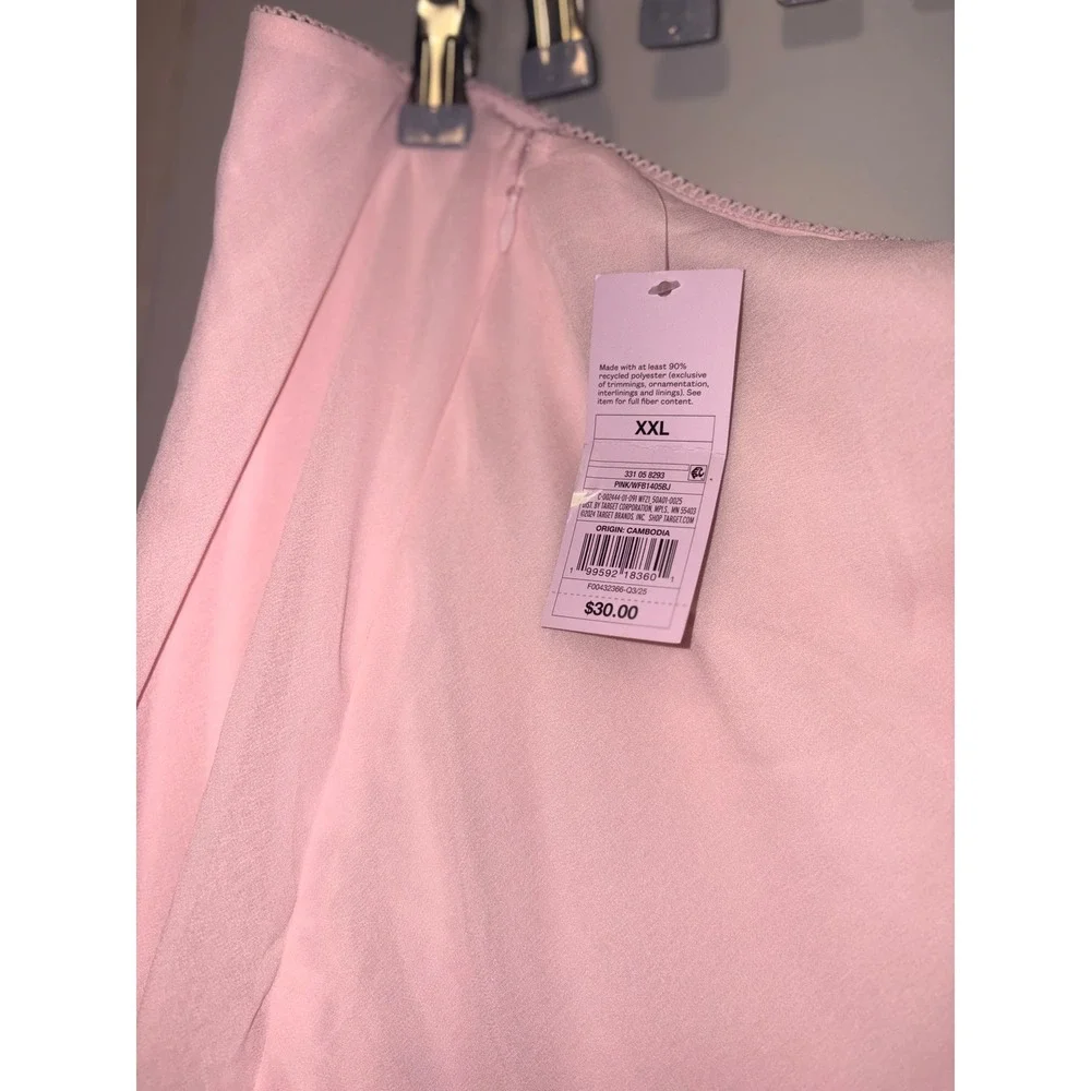 Wild Fable Pink Ruffle‎ Midi Skirt XXL Pastel Chiffon Side Slit WFB1405BJ NWT